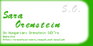 sara orenstein business card